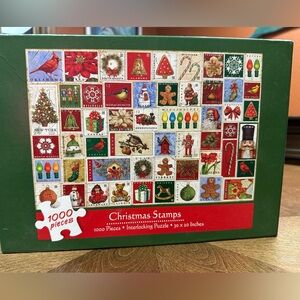 Christmas Stamps Jigsaw Puzzle 1000 Pieces Current  Stamps 30"x20" COMPLETE